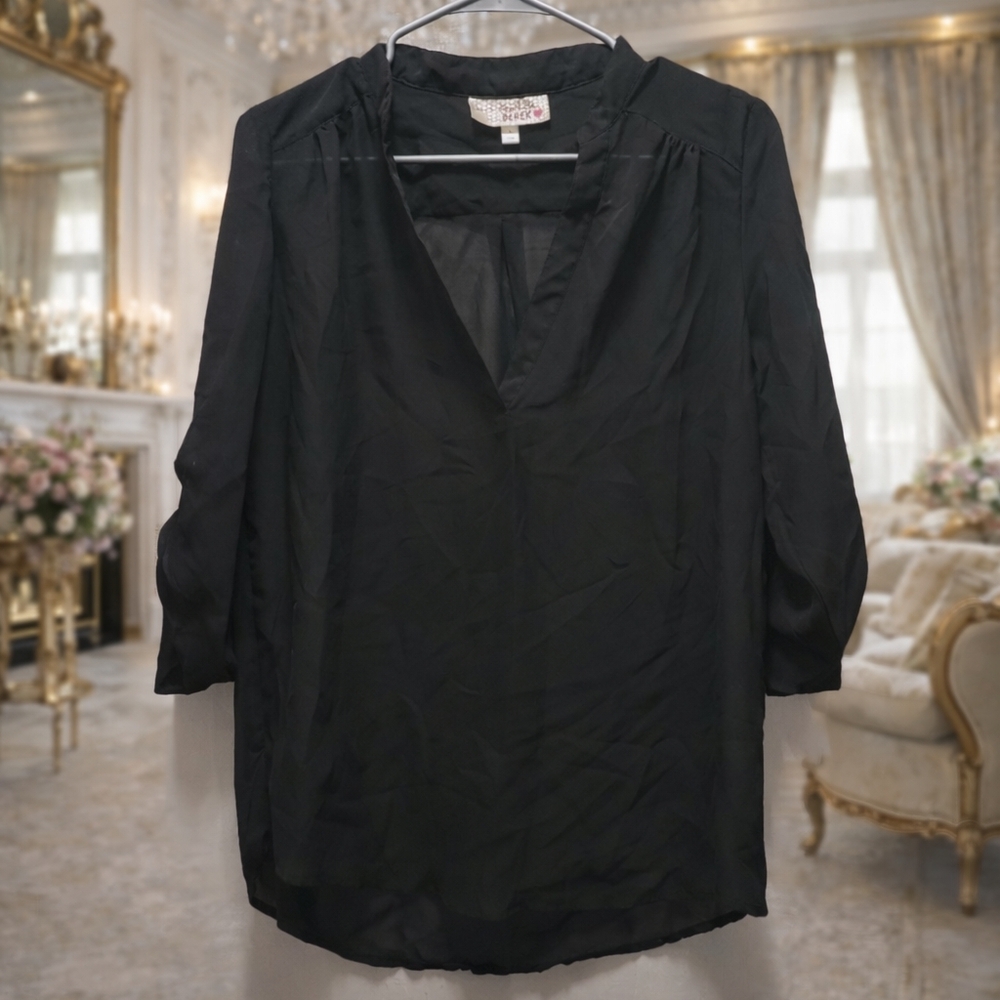 Im In Love With Derek Size Small Elegant Black Sheer Women's Blouse